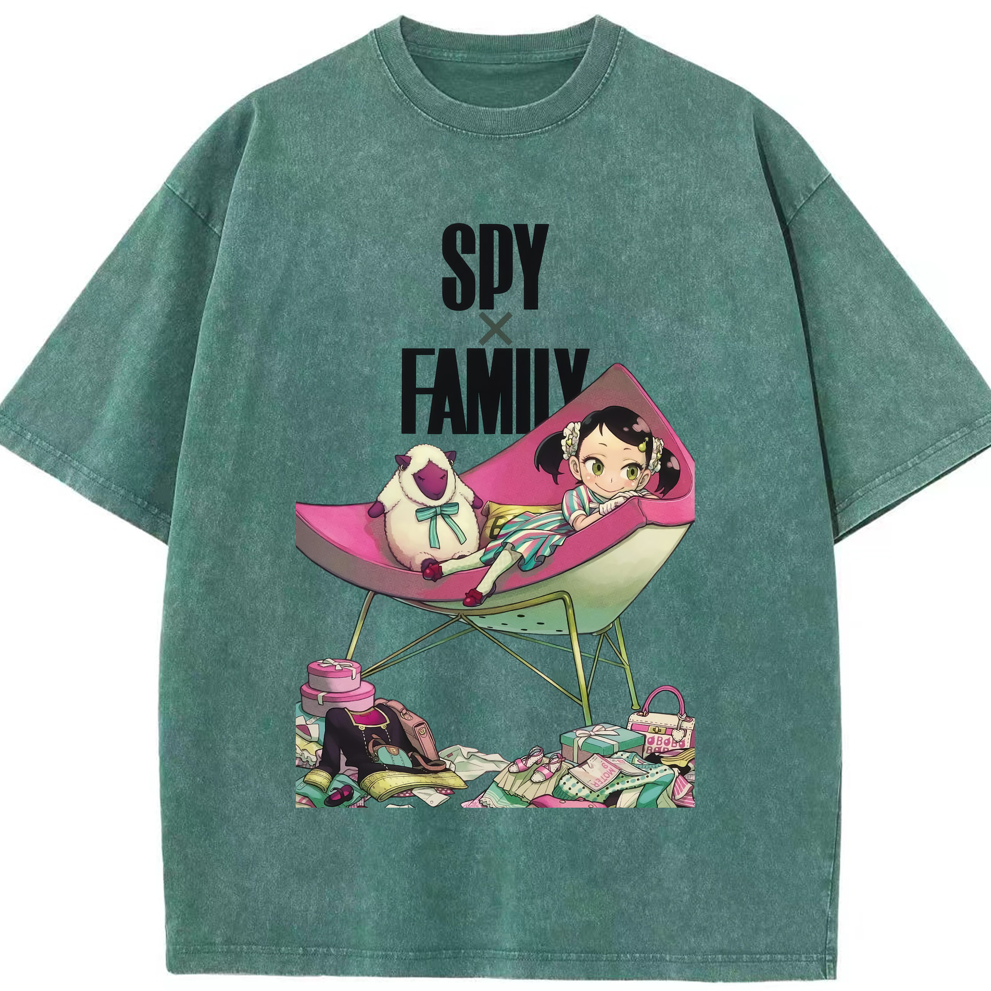 （画像用） SPY×FAMILY间谍家家酒 綿100% ヴィンテージ風 半袖Tシャツ（フロントプリント）